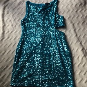 Blue sequin dress